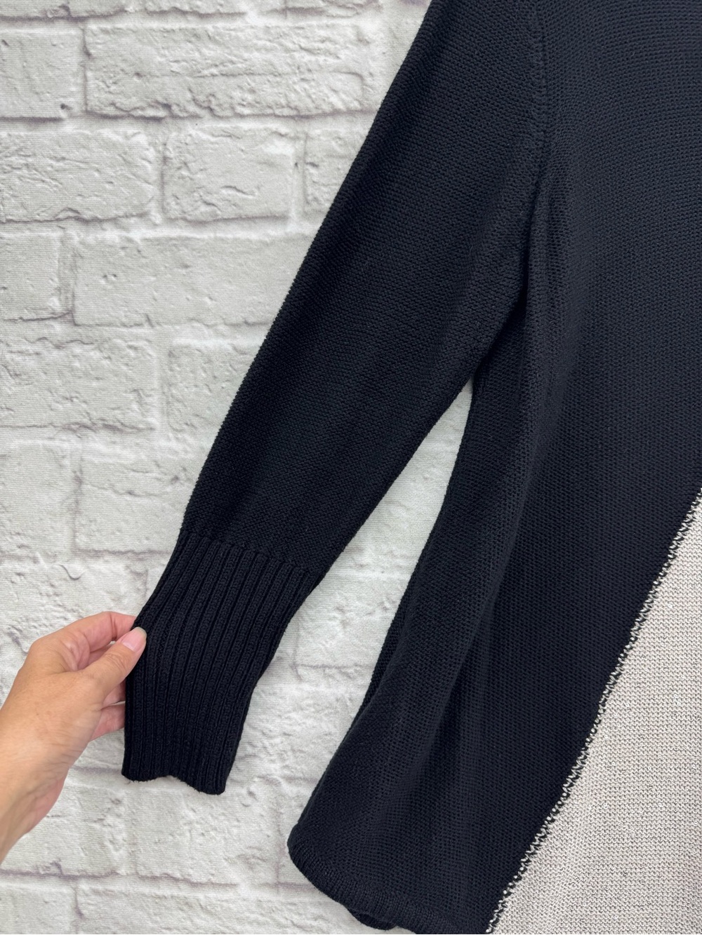 SOFT SURROUNDINGS Sequin Colorblock Tunic Sweater XL Black Silver Sparkle - Picture 4 of 15